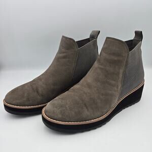 Eileen Fisher Ladd Wedge Bootie – Women’s 7, Gray/Taupe Suede
